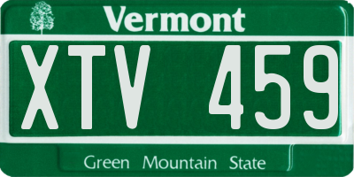 VT license plate XTV459