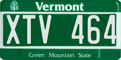 VT license plate XTV464