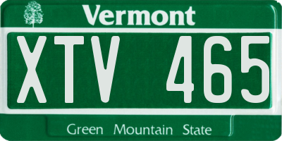 VT license plate XTV465