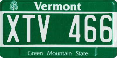 VT license plate XTV466