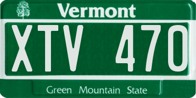 VT license plate XTV470