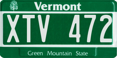 VT license plate XTV472