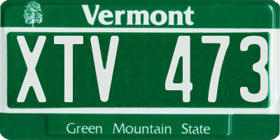 VT license plate XTV473