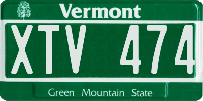 VT license plate XTV474