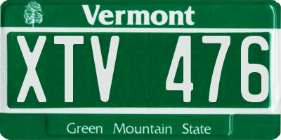 VT license plate XTV476