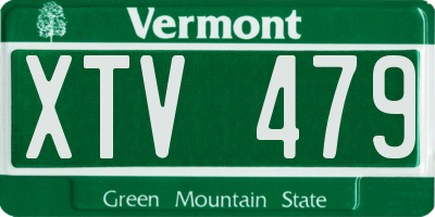 VT license plate XTV479