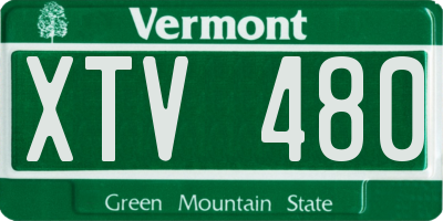 VT license plate XTV480