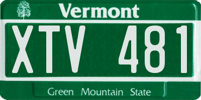 VT license plate XTV481