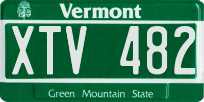 VT license plate XTV482