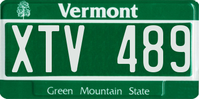 VT license plate XTV489