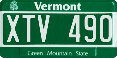 VT license plate XTV490