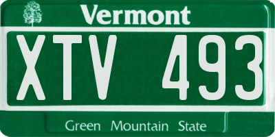VT license plate XTV493