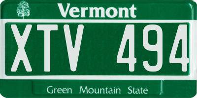 VT license plate XTV494