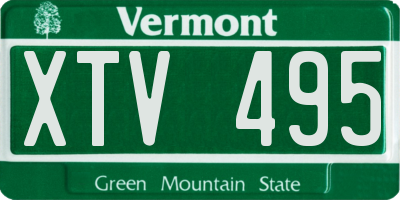VT license plate XTV495