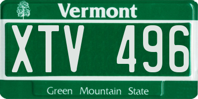 VT license plate XTV496