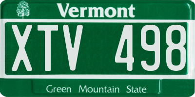 VT license plate XTV498