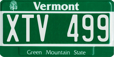 VT license plate XTV499