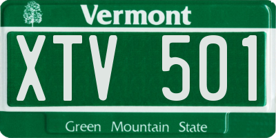 VT license plate XTV501