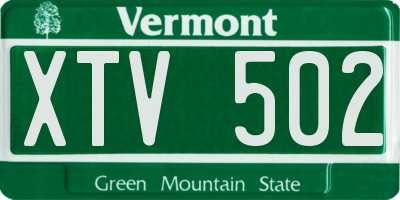 VT license plate XTV502