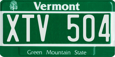 VT license plate XTV504