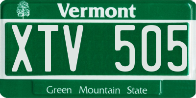 VT license plate XTV505
