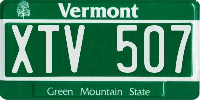 VT license plate XTV507