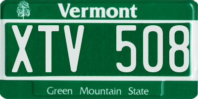 VT license plate XTV508