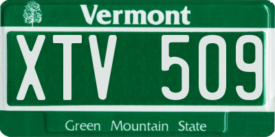 VT license plate XTV509