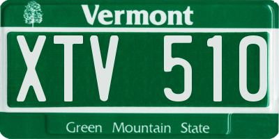 VT license plate XTV510