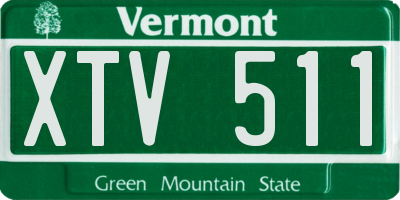 VT license plate XTV511