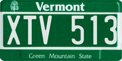 VT license plate XTV513