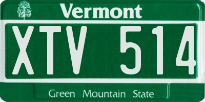VT license plate XTV514
