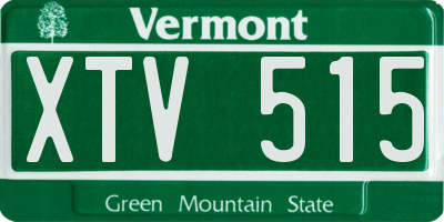 VT license plate XTV515