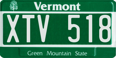VT license plate XTV518