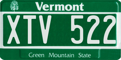 VT license plate XTV522