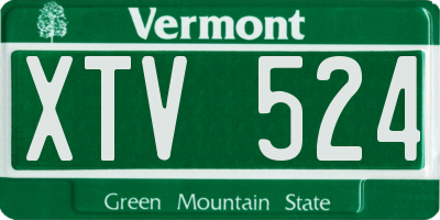 VT license plate XTV524