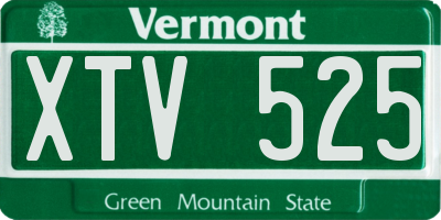 VT license plate XTV525
