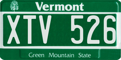 VT license plate XTV526