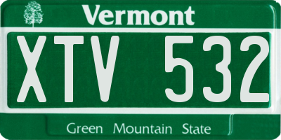 VT license plate XTV532