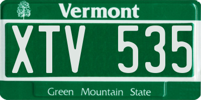 VT license plate XTV535