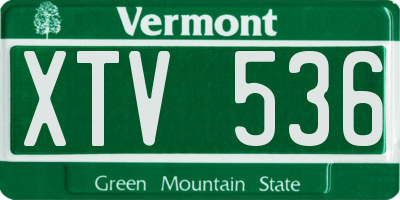VT license plate XTV536