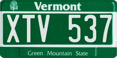 VT license plate XTV537