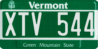 VT license plate XTV544