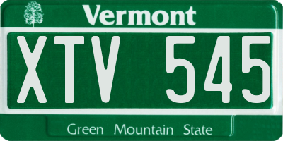VT license plate XTV545