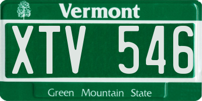 VT license plate XTV546