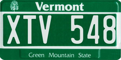 VT license plate XTV548