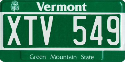 VT license plate XTV549