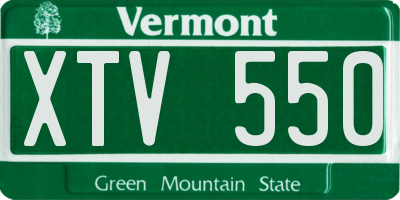 VT license plate XTV550