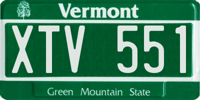 VT license plate XTV551