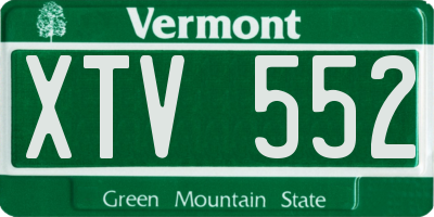 VT license plate XTV552